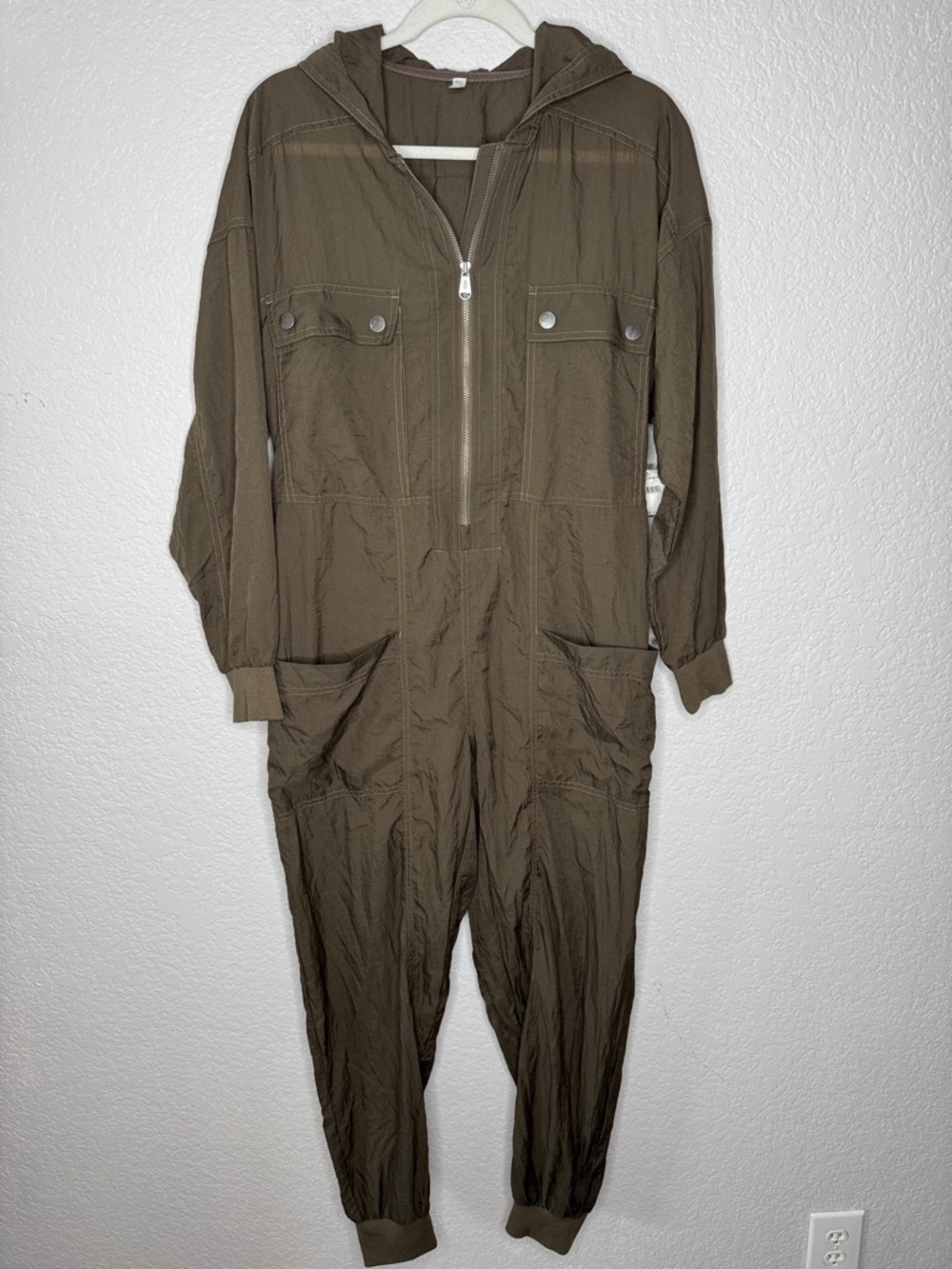 Free People Movement Speak My Language Runsie Jumpsuit Boiler Small Pine Green - Picture 2 of 7